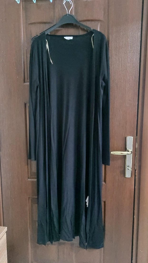 Uzun Siyah Kadın yelek - Görsel 2