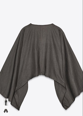 Gri V Yakalı Keten  Top - Görsel 3