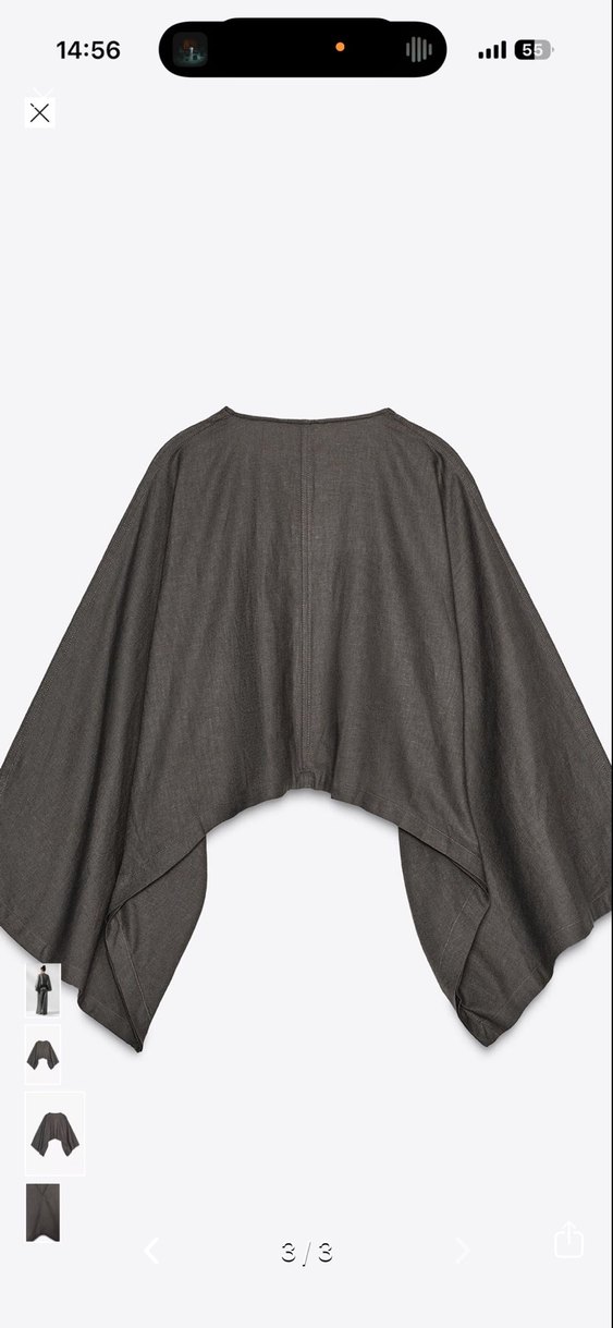 Gri V Yakalı Keten  Top - Görsel 3