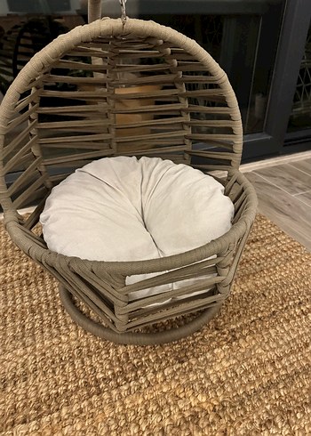 Beden Bej ve Gri Salıncak Sepet kedi yatağı yuvası