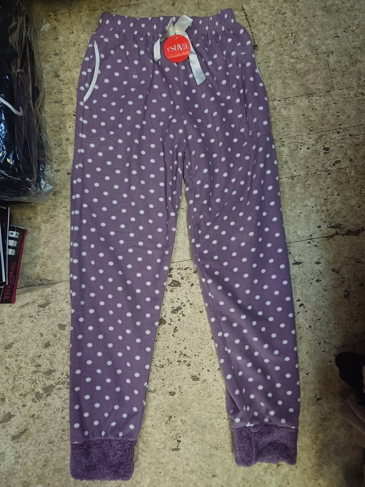 Mor Puantiyeli Kız Çocuk Eşofman Altı - Görsel 2