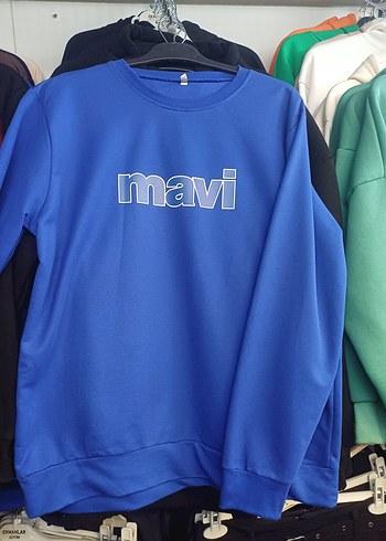 Mavi Baskılı Mavi Kadın Sweatshirt - Görsel 2