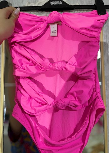 Pembe Drapeli İnce Askılı Mayo - Görsel 2