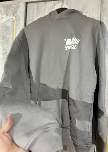 Kapüşonlu Gri Kadın Sweatshirt - Görsel 2