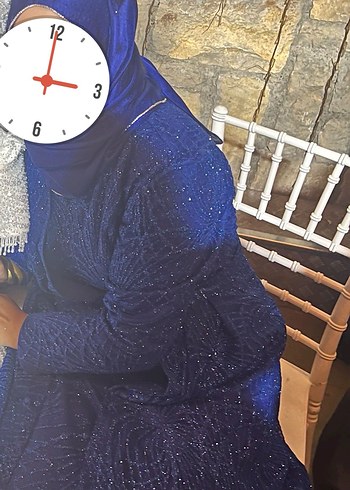 Uzun Kollu Drapeli Kadın Abiye Elbise - Görsel 2