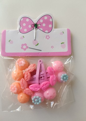 Renkli Boncuklu Çocuk Saç Tokaları Seti - Görsel 3