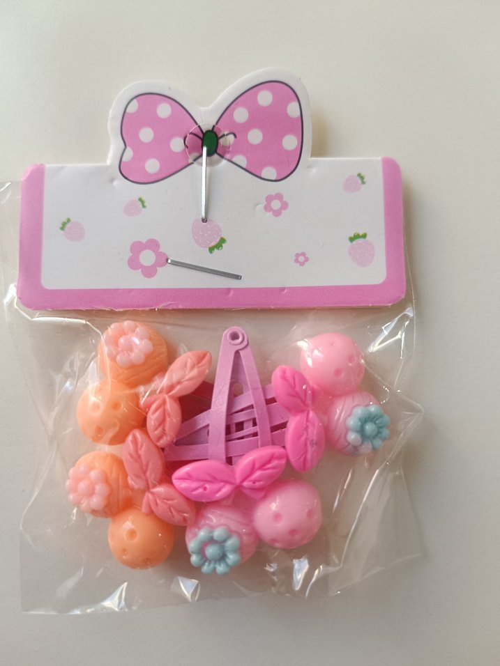 Renkli Boncuklu Çocuk Saç Tokaları Seti - Görsel 3