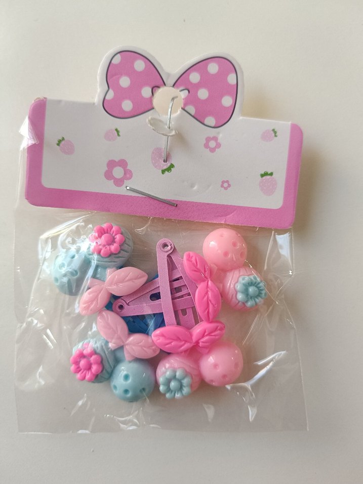 Renkli Boncuklu Çocuk Saç Tokaları Seti - Görsel 5