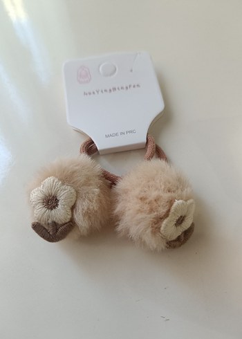 Çiçekli Peluş Bebek Saç Tokası Seti - Görsel 2