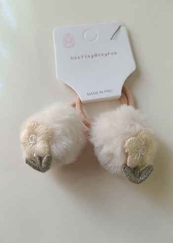 Çiçekli Peluş Bebek Saç Tokası Seti - Görsel 3