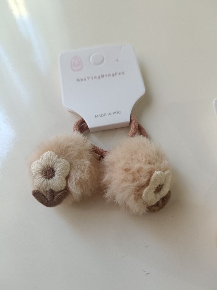 Çiçekli Peluş Bebek Saç Tokası Seti - Görsel 2