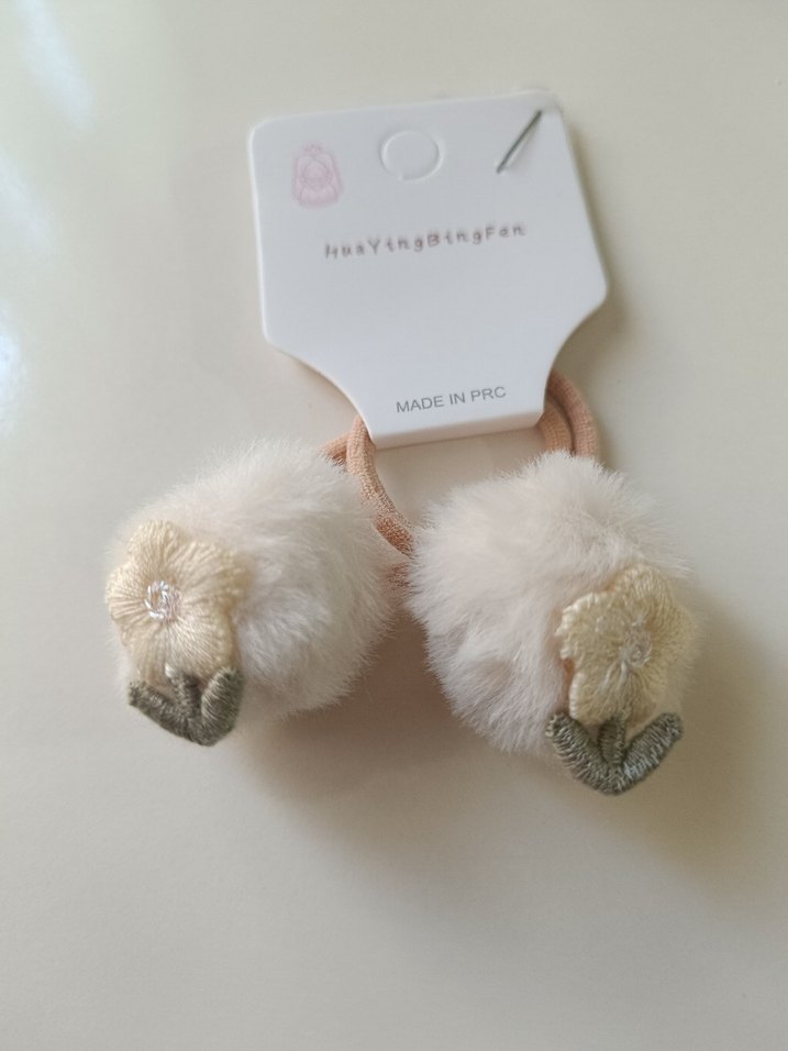 Çiçekli Peluş Bebek Saç Tokası Seti - Görsel 3