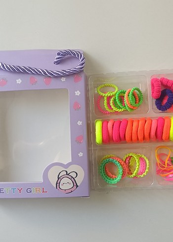 Renkli Bağlamalı Elastik Çocuk Saç Tokaları - Görsel 2