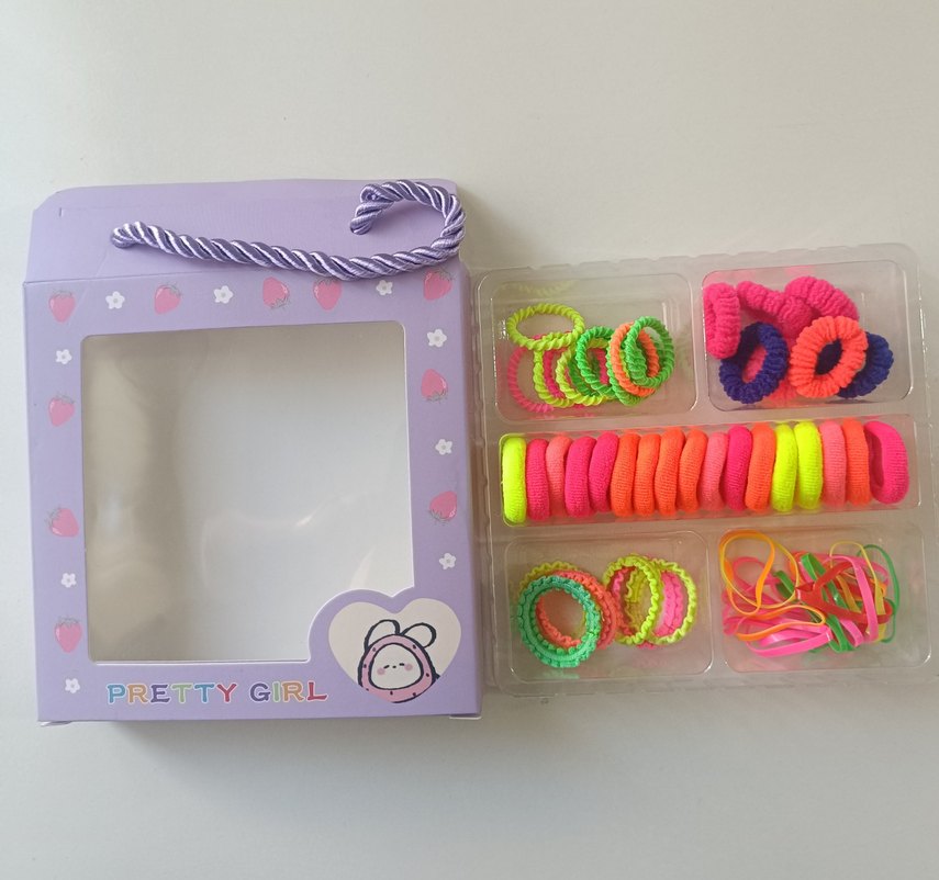 Renkli Bağlamalı Elastik Çocuk Saç Tokaları - Görsel 2