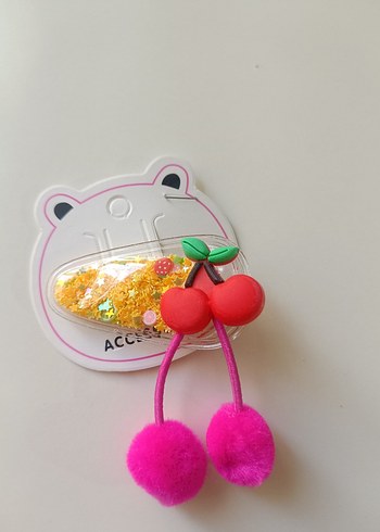 Renkli Kiraz Figürlü Boncuklu Çocuk Toka Seti - Görsel 4