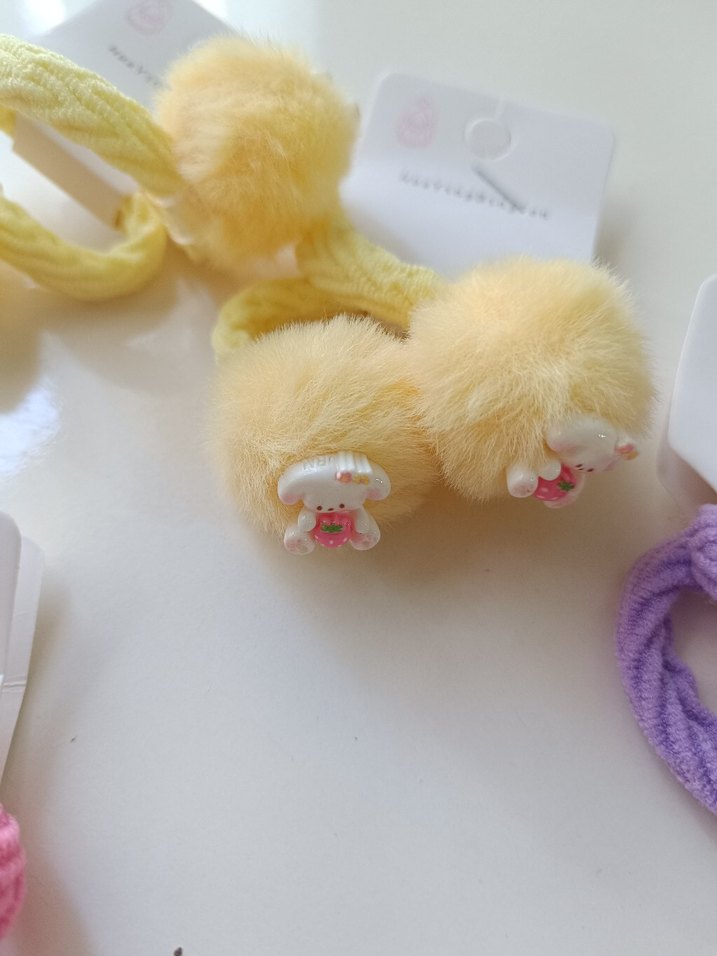 Pembe Nakışlı Elastik Çocuk Saç Tokası - Görsel 3