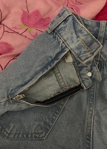 Fermuarlı Mavi Midi Denim Etek - Görsel 3