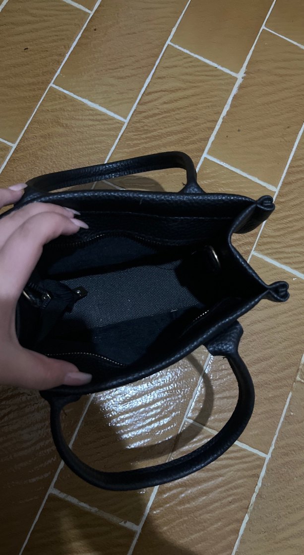 Siyah Deri Tokalı Günlük Kadın Çantası - Görsel 3