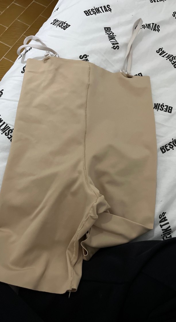 Bej Mini Kadın Kumaş Şort toparlayıcı - Görsel 2