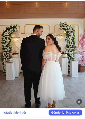 Abiye Beyaz Mini A Kesim nişanlık after elbisesi