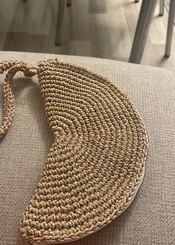 Diğer Bej Örgü Kadın Portföy Çanta