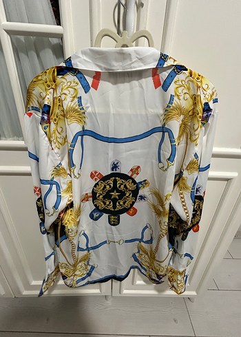 Zincir Detaylı Çok Renkli Kadın Gömlek - Görsel 3