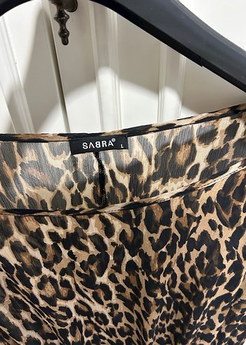 Leopar Desenli Kemerli Mini Kadın Elbise - Görsel 2