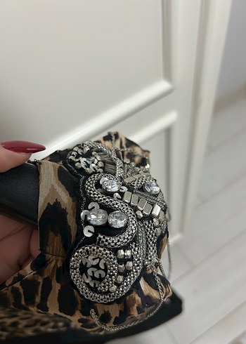 Leopar Desenli Kemerli Mini Kadın Elbise - Görsel 3