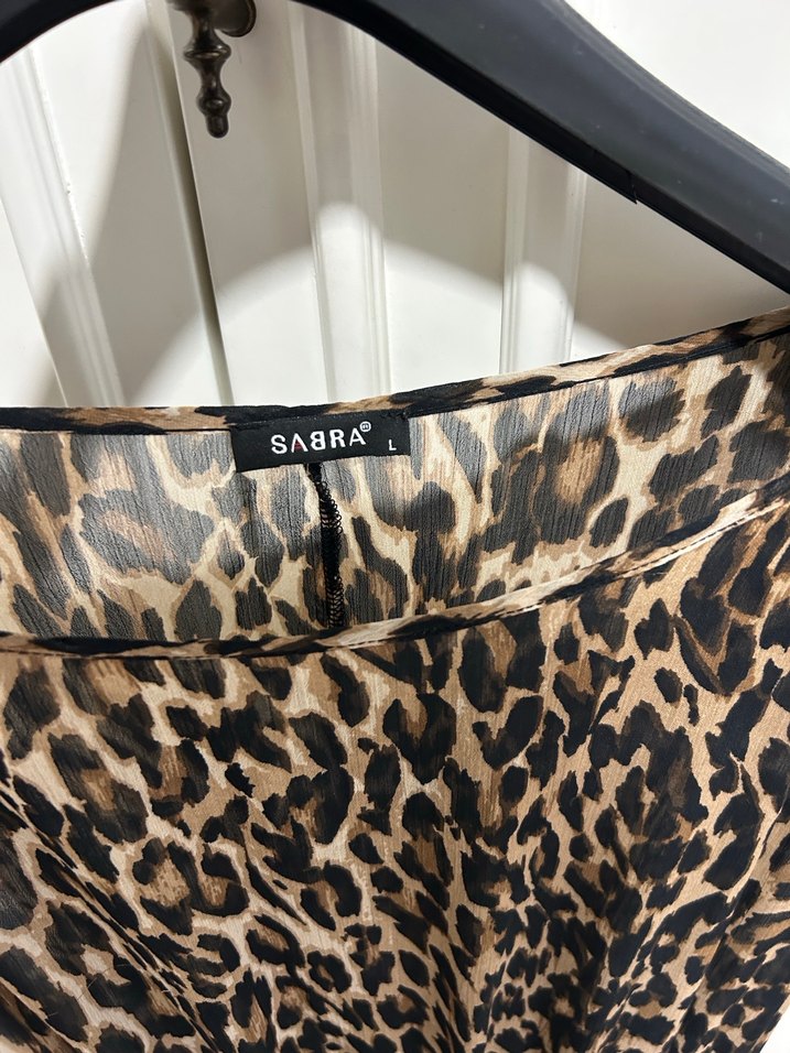 Leopar Desenli Kemerli Mini Kadın Elbise - Görsel 2