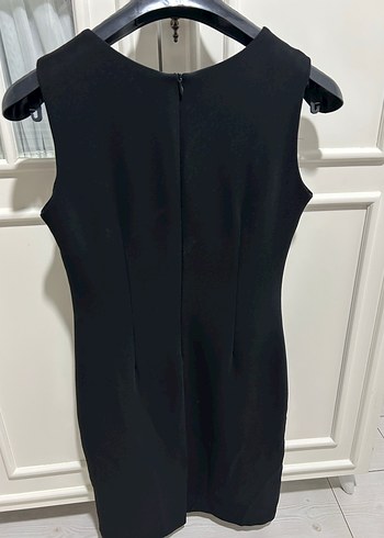 Siyah İşlemeli Midi Siyah Elbise - Görsel 4