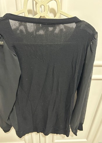 Kadın Siyah Piliseli Uzun Kollu Bluz - Görsel 3