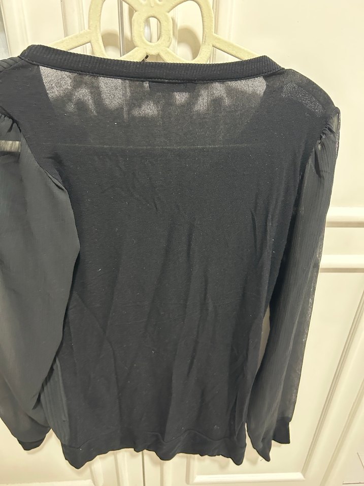 Kadın Siyah Piliseli Uzun Kollu Bluz - Görsel 3