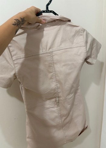 Bej Kısa Kollu Kadın Tulum - Görsel 3