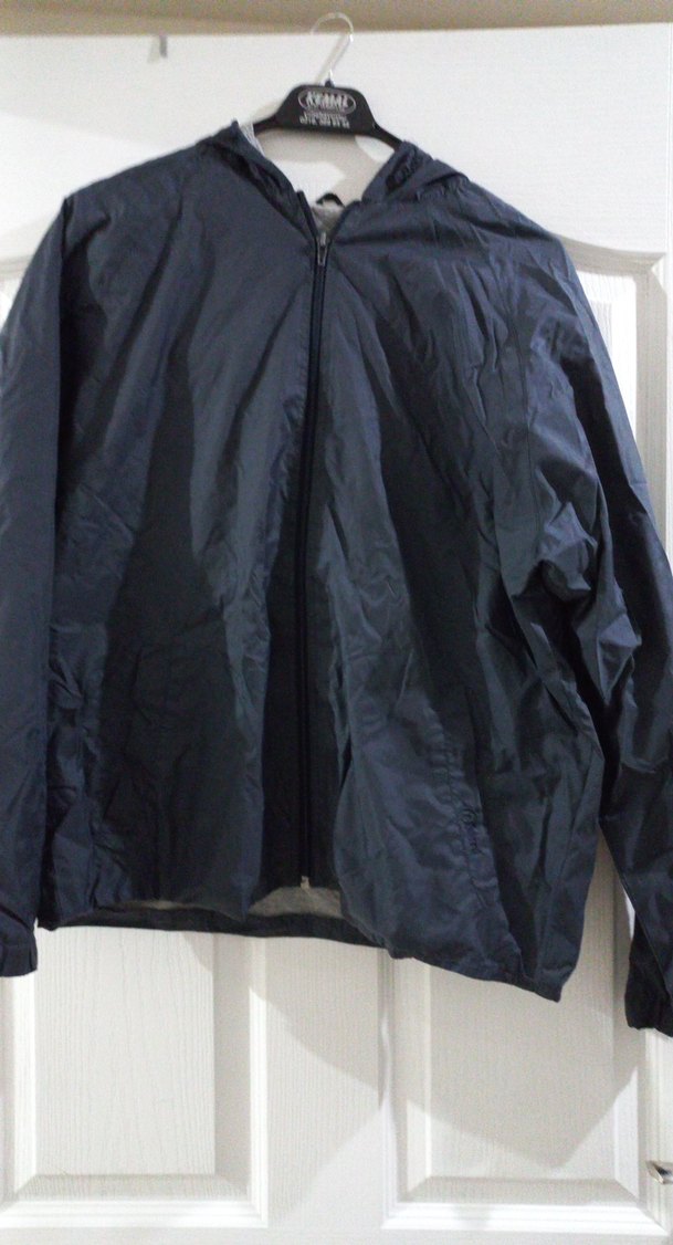 kadin Kapüşonlu Fermuarlı Mavi Yağmurluk - Görsel 2