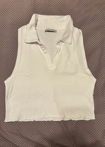 Düğmeli V Yaka crop body