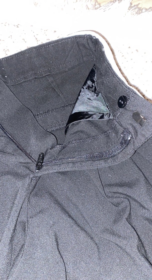 Siyah Pilili Rahat Kesim Kadın Pantolon - Görsel 2