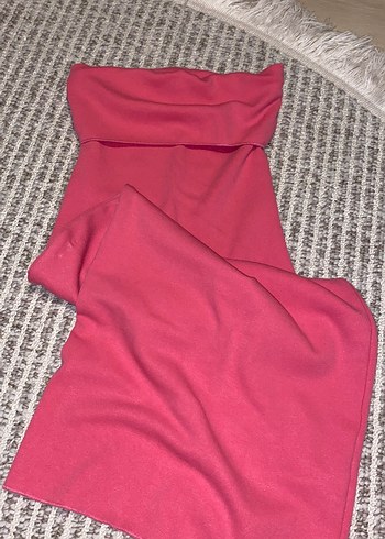 Midi Pembe Straplez Zara Elbise