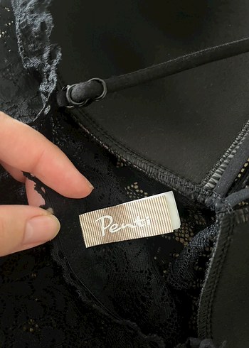 Penti Siyah Dantel Gotik Midi Bralet