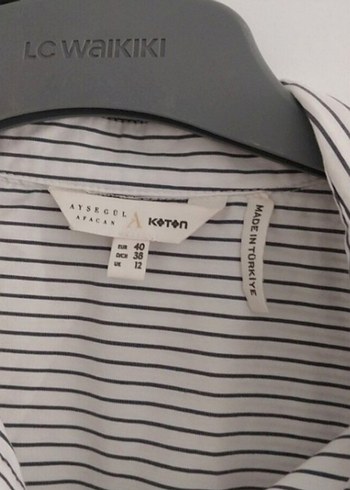 l Beden gri Renk Gri Çizgili V Yaka Kadın Gömlek