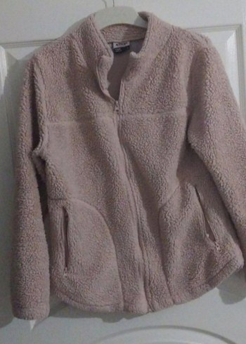Pull and Bear Bej Fermuarlı Kadın Polar Ceket