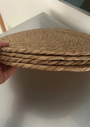 Bej Bohem Yuvarlak Hasır Amerikan Servis - Görsel 2