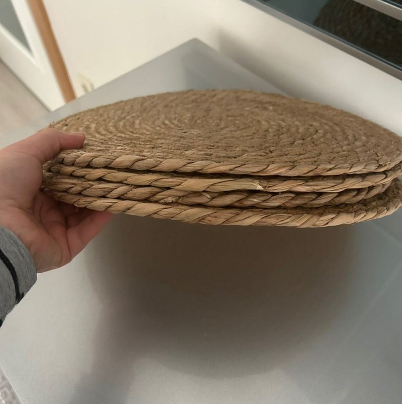 Bej Bohem Yuvarlak Hasır Amerikan Servis - Görsel 2