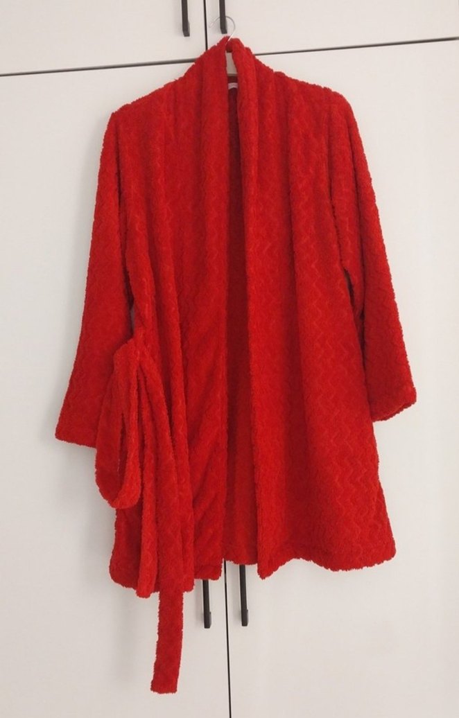 Kadın Kırmızı Bohem Rahat Sabahlık - Görsel 2