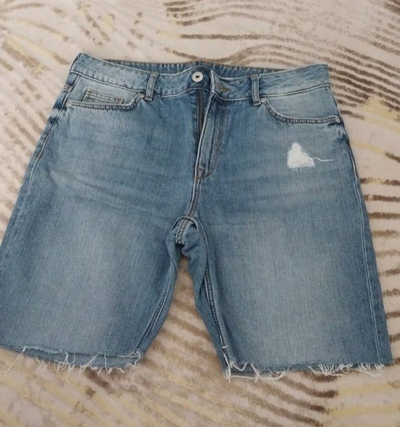 Düğmeli Gri Kadın Denim Mini Şort - Görsel 3