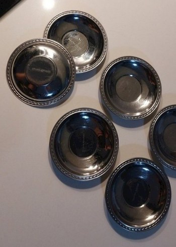 Gri Parlak 6 Parça Metal Tabak Seti - Görsel 2