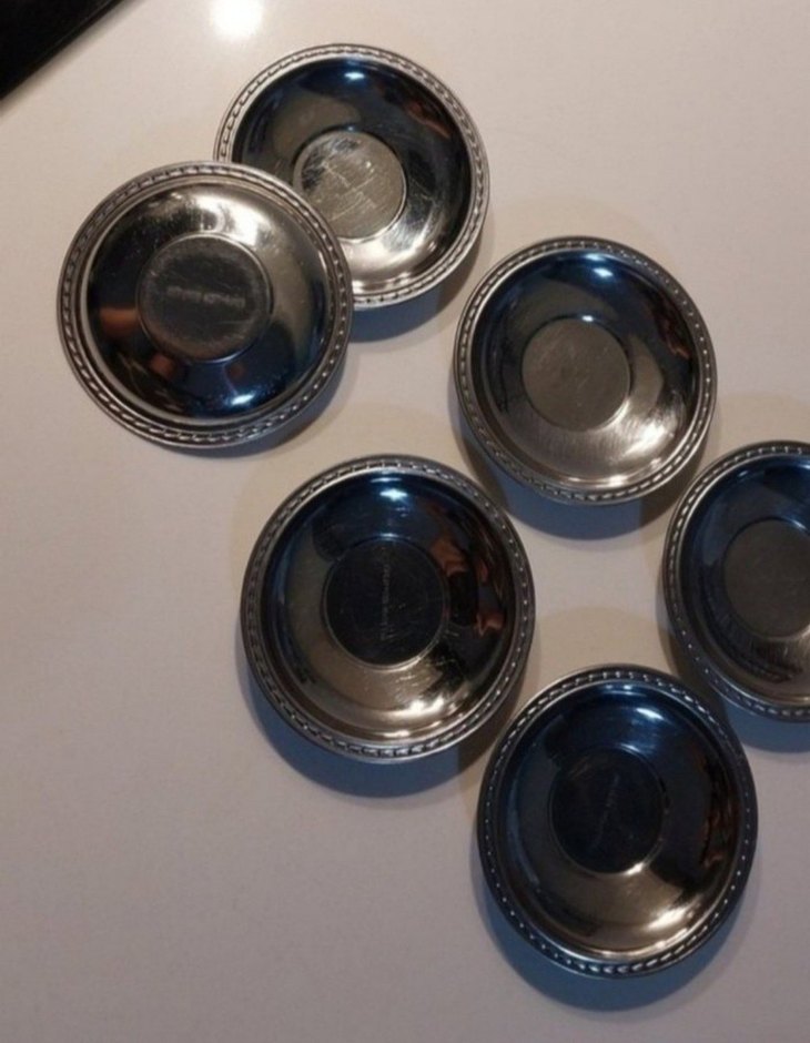 Gri Parlak 6 Parça Metal Tabak Seti - Görsel 2