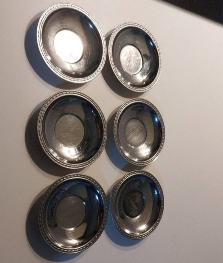 Gri Parlak 6 Parça Metal Tabak Seti - Görsel 3