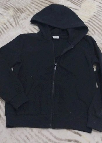 Erkek Kapüşonlu Siyah Fermuarlı Sweatshirt - Görsel 3