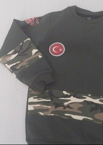 Erkek Çocuk Kamuflaj Desenli Gri Sweatshirt - Görsel 2