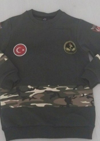 Erkek Çocuk Kamuflaj Desenli Gri Sweatshirt - Görsel 3